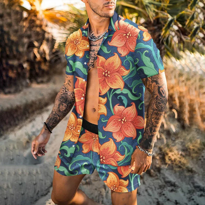 Men's Tracksuit Casual Summer Beach Short Sleeve Shirt and Shorts Suit Vacation Hawaiian two-Piece Set Male Clothing Streetwear
Men's Tracksuit Casual Summer Beach Short Sleeve Shirt and Shorts Suit Vacation Hawaiian two-Piece Set Male Clothing Streetwear
