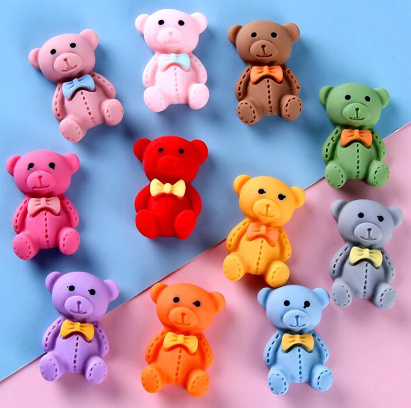 20pcs 22X13mm Candy Color Mini Bear Nail charms Kawaii Cartoon Resin Bear Design Nail Art 3D Colorful Japanese DIY Decoration
20pcs 22X13mm Candy Color Mini Bear Nail charms Kawaii Cartoon Resin Bear Design Nail Art 3D Colorful Japanese DIY Decoration