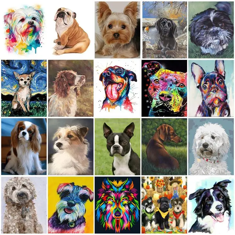 CHENISTORY 60x75cm Dog Oil Painting By Numbers DIY Animal Drawing By Numbers On Canvas Digital Hand Painting For Home Decor
CHENISTORY 60x75cm Dog Oil Painting By Numbers DIY Animal Drawing By Numbers On Canvas Digital Hand Painting For Home Decor