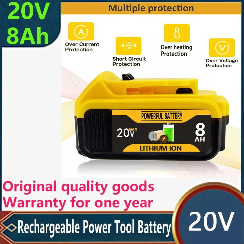 For DeWalt 20V 8.0Ah 100% Original Rechargeable Power Tool Battery With LED Lithium-Ion Replacement DCB205 DCB204-2
For DeWalt 20V 8.0Ah 100% Original Rechargeable Power Tool Battery With LED Lithium-Ion Replacement DCB205 DCB204-2