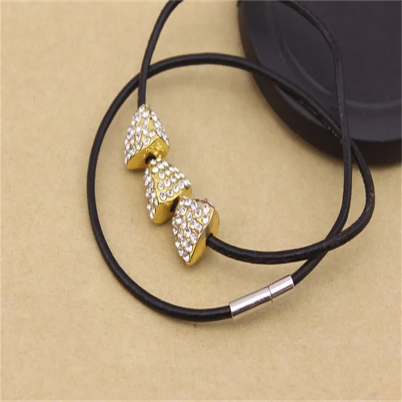 20pcs/Lot Gunmetal/Gold/Rhodium Color Metal Caps End Clasps Fit 2.5/2/3/4/5/6mm Round Leather Cord for DIY Jewelry Findings F802 - купить по