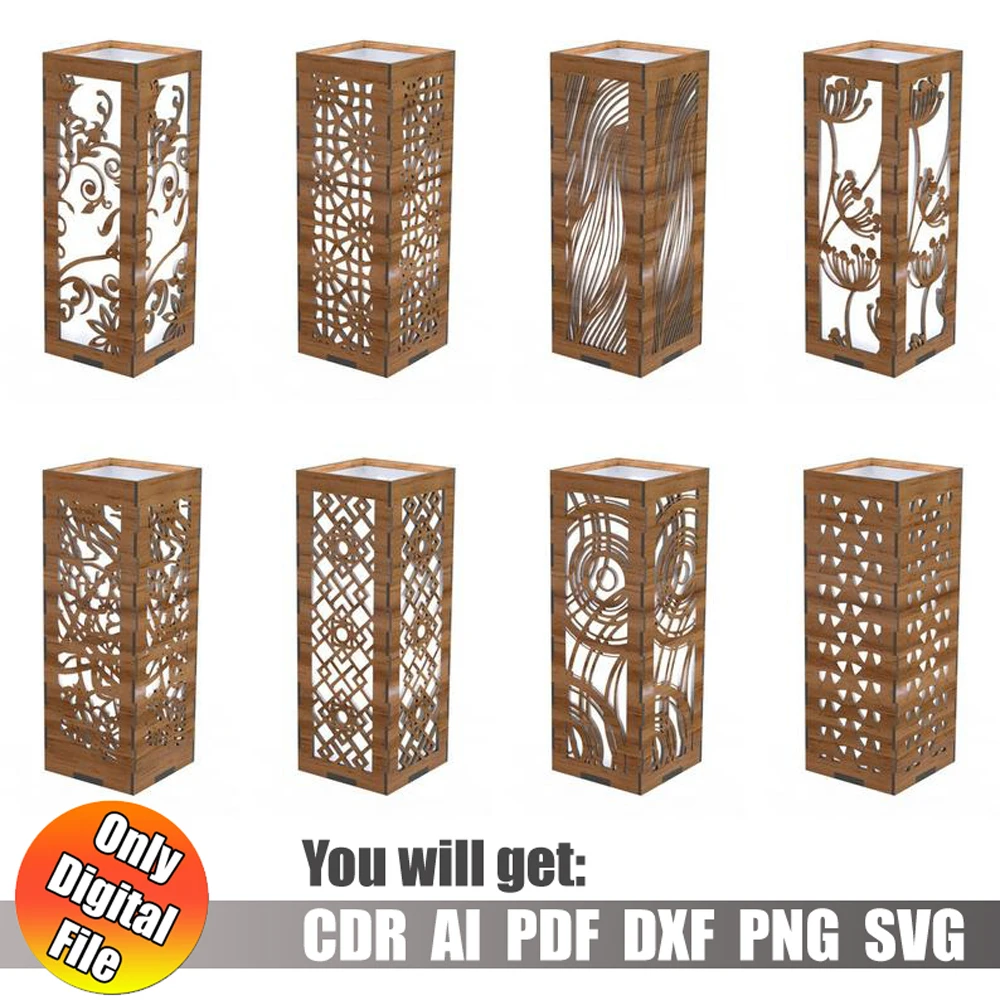 Laser Cut Vector Lamp Wooden Hanging Lamps Shades Layouts Model CDR/DXF/AI/SVG Files for CNC | Инструменты