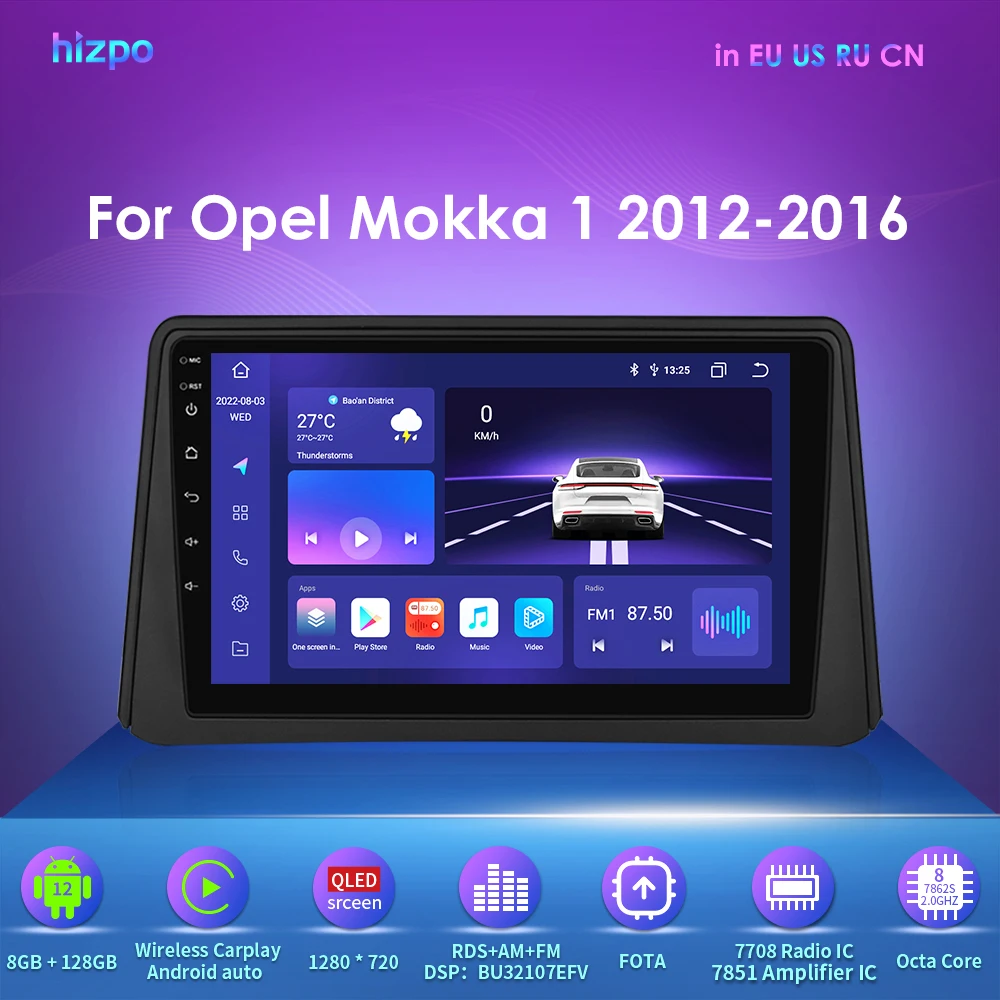 Carplay 4G Android 12 Car Radio for Opel Mokka 1 2012 - 2016 Multimedia Video Player 2 Din WIFI Navigation GPS Stereo DSP Audio
Carplay 4G Android 12 Car Radio for Opel Mokka 1 2012 - 2016 Multimedia Video Player 2 Din WIFI Navigation GPS Stereo DSP Audio