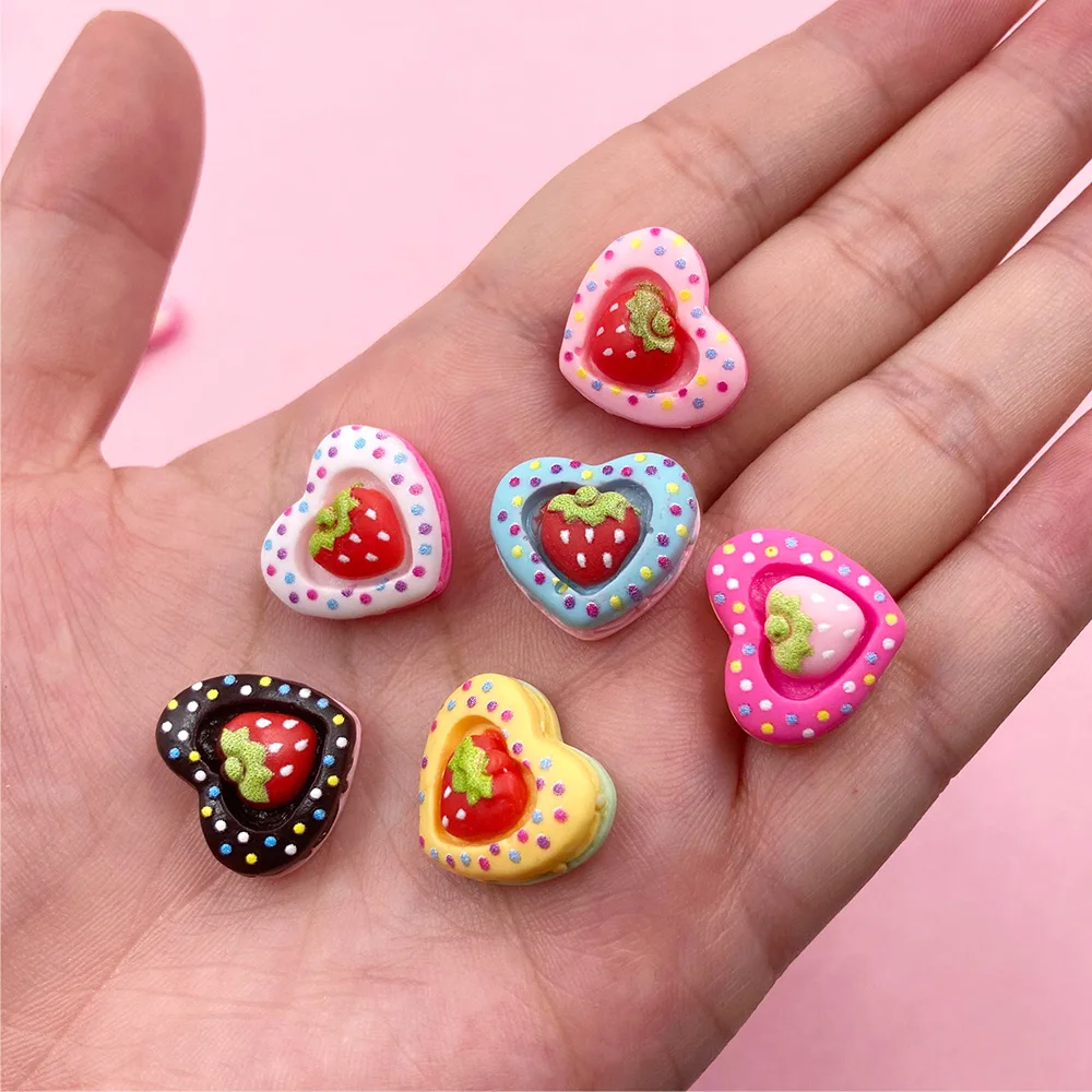100Pcs Strawberry Heart Cake Flatback Resin Cabochon Mini Kawaii Food Hair Bows Center DIY Scrapbooking Phone Decoration Craft
100Pcs Strawberry Heart Cake Flatback Resin Cabochon Mini Kawaii Food Hair Bows Center DIY Scrapbooking Phone Decoration Craft