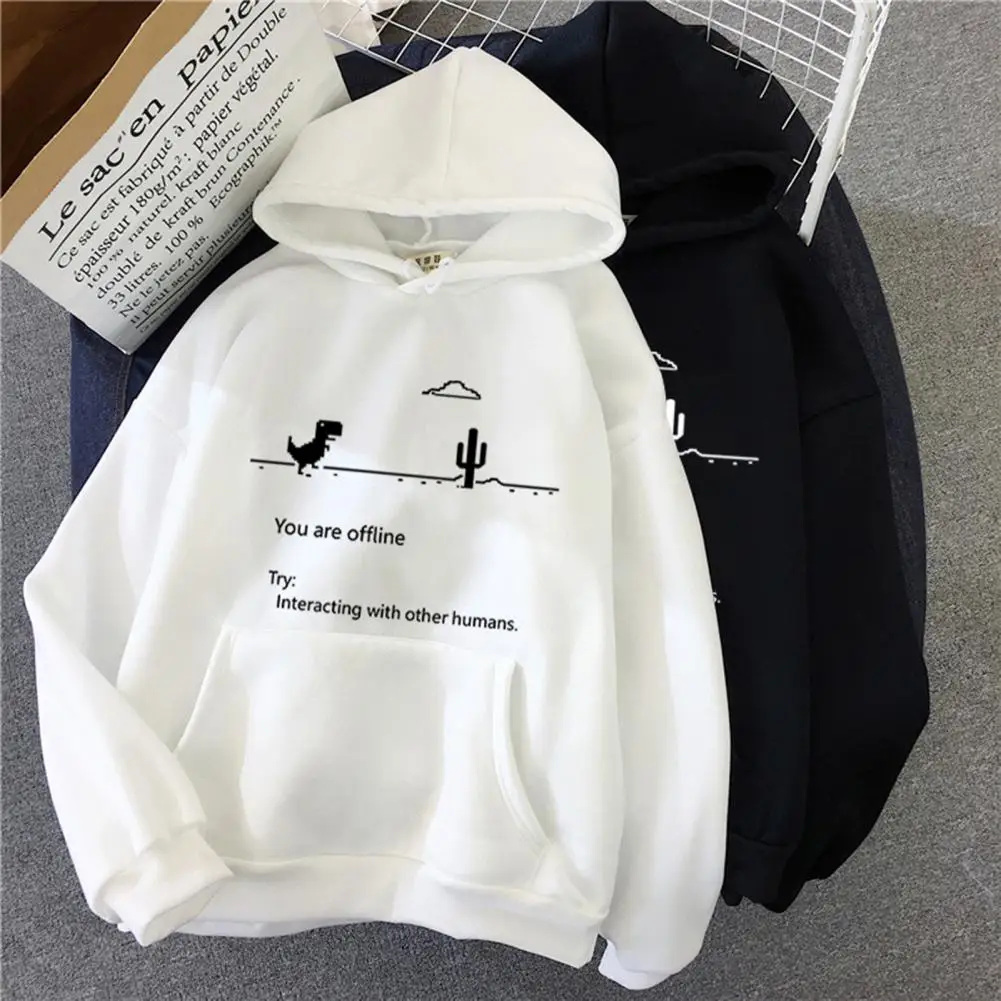 Long Sleeves Pocket Drawstring Thickened Plush Lining Winter Hoodie Women Dinosaur Print Loose Hooded Sweatshirt Streetwear
Long Sleeves Pocket Drawstring Thickened Plush Lining Winter Hoodie Women Dinosaur Print Loose Hooded Sweatshirt Streetwear