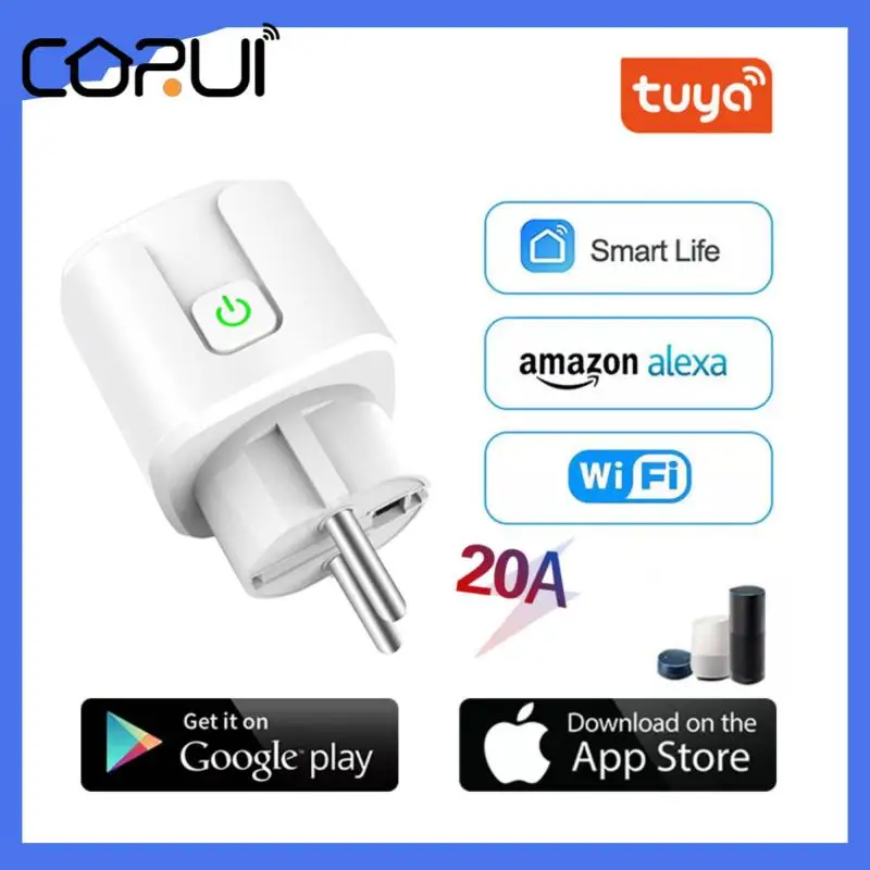 CORUI 16A/20A Tuya Smart Plug WiFi Socket EU Power Monitor Timing Function Smart Life APP Control Works With Alexa Google Home
CORUI 16A/20A Tuya Smart Plug WiFi Socket EU Power Monitor Timing Function Smart Life APP Control Works With Alexa Google Home