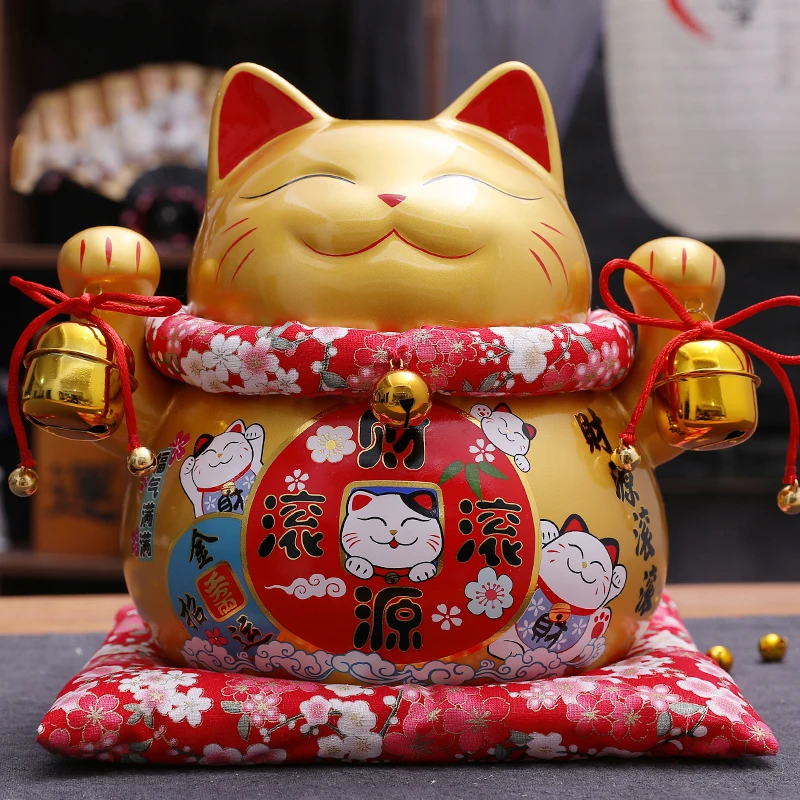 Golden Ceramic Maneki Neko Home Decoration Ornament Fortune Cat Money Box Piggy Bank Figurine Feng Shui Decor
Golden Ceramic Maneki Neko Home Decoration Ornament Fortune Cat Money Box Piggy Bank Figurine Feng Shui Decor