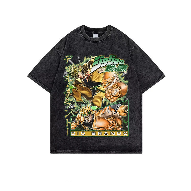 JoJo's Bizarre Adventure Bio Brando Anime Hip Hop Streetwear Harajuku Washed T Shirt Summer Short Sleeve T-Shirt Cotton Top Tees
JoJo's Bizarre Adventure Bio Brando Anime Hip Hop Streetwear Harajuku Washed T Shirt Summer Short Sleeve T-Shirt Cotton Top Tees