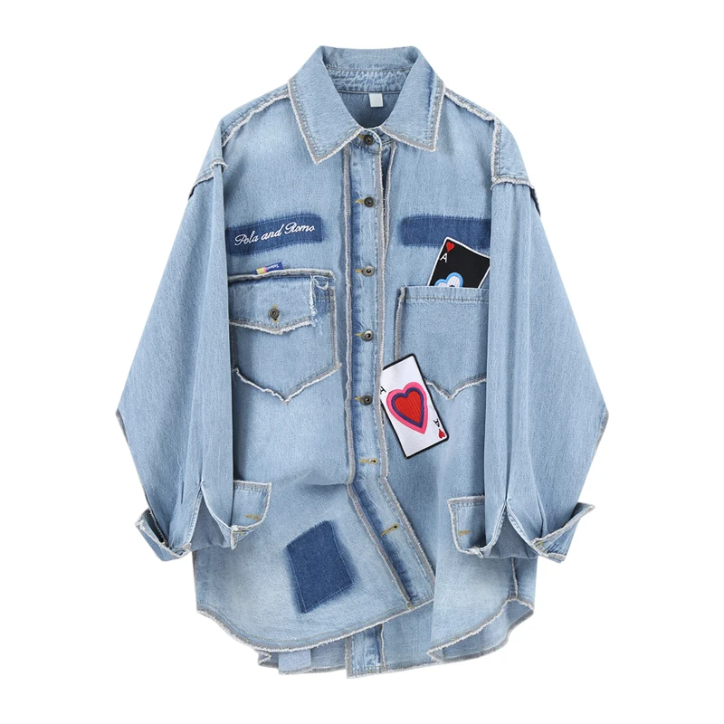 SuperAen Vintage Medium Length Denim Shirt Women's Autumn New 2022 Loose Contrast Collage Top
SuperAen Vintage Medium Length Denim Shirt Women's Autumn New 2022 Loose Contrast Collage Top