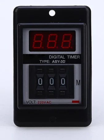 

AC 220V Delay On Timer Relay Digital LED Screen Display Time Relay 0-199 Minutes 8 Pins ASY-3D