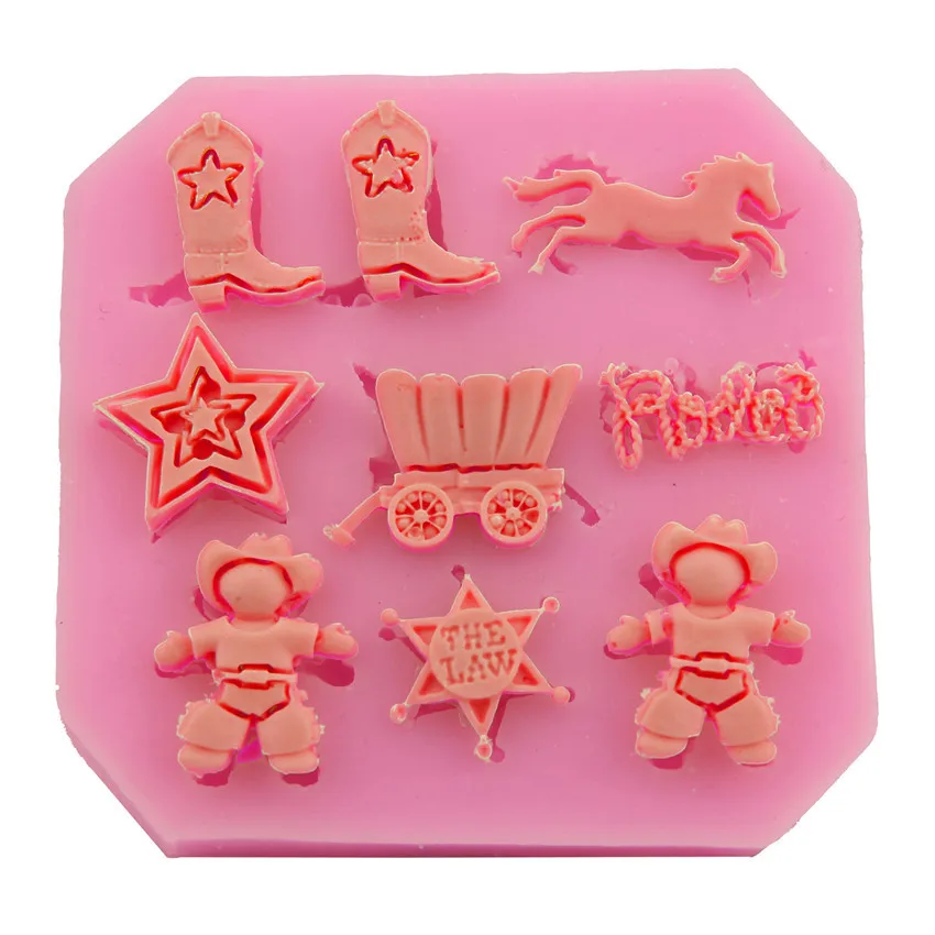 

Star Boots Horse Cowboy Modeling Sugar Cake Mold Cake Decoration Mold DIY Baking Tool