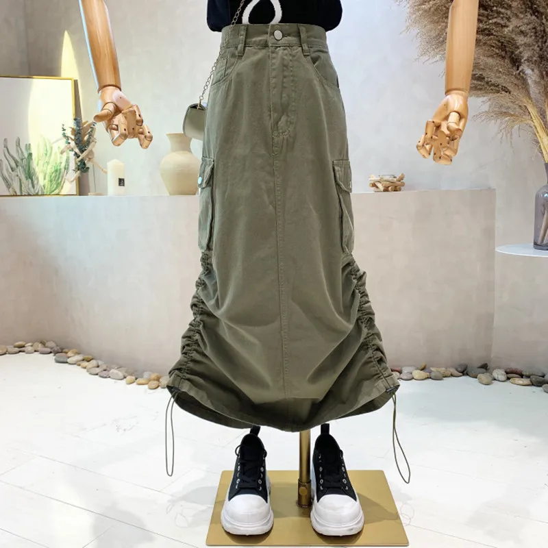 New Women's Clothing 2022 Summer Personalized drawstring high waist design pleated A-line overalls skirt
New Women's Clothing 2022 Summer Personalized drawstring high waist design pleated A-line overalls skirt