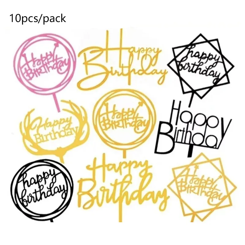 10pcs/pack Happy Birthday Cake Topper Gold Silver Acrylic Cake Topper for Kid Birthday Party Supplies Cake Decorations wholesale 
10pcs/pack Happy Birthday Cake Topper Gold Silver Acrylic Cake Topper for Kid Birthday Party Supplies Cake Decorations wholesale