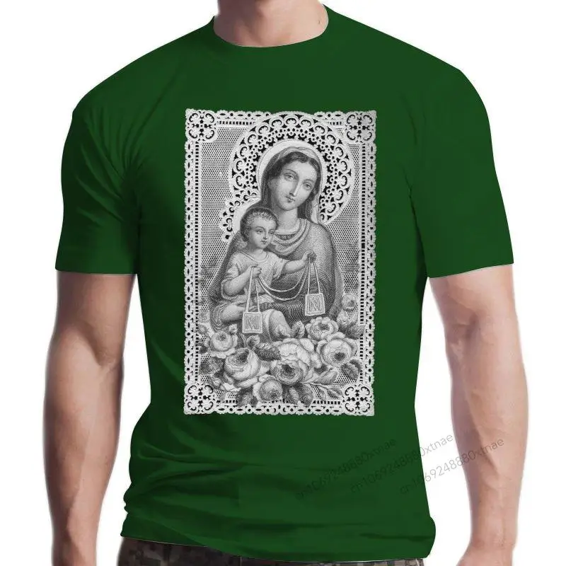 

New Our Lady of Mount Carmel scapular V6 Catholic T Shirt All sizes S-3XL Tee Shirt Cool Gift Personality