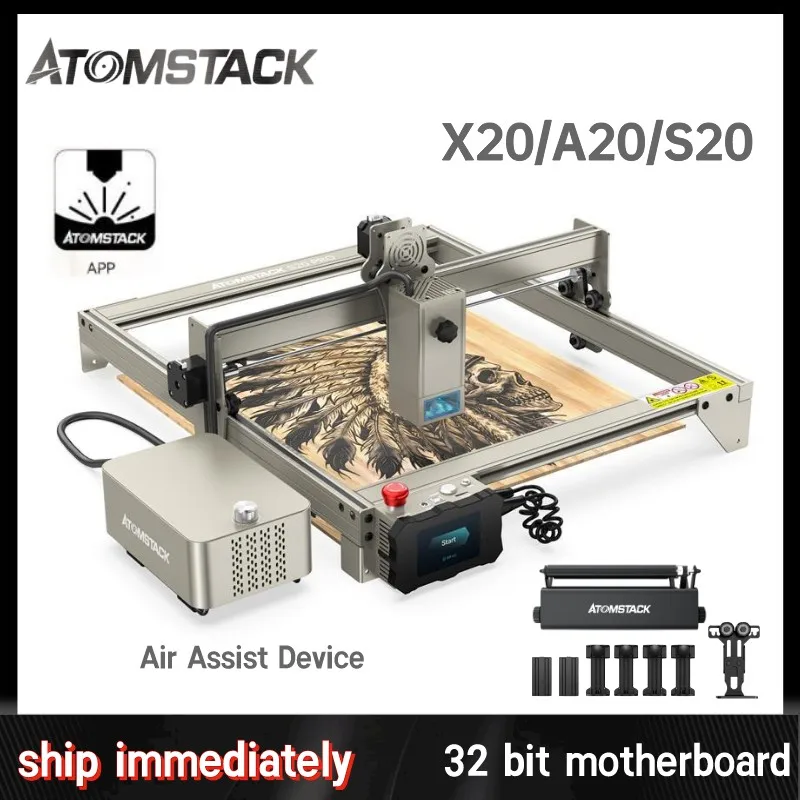 Atomstack S20 A20 X20 PRO130W Laser Engraver Metal Diode CNC Cutter Wifi Control 32-bit Motherboard With 256-bit Color Code
Atomstack S20 A20 X20 PRO130W Laser Engraver Metal Diode CNC Cutter Wifi Control 32-bit Motherboard With 256-bit Color Code