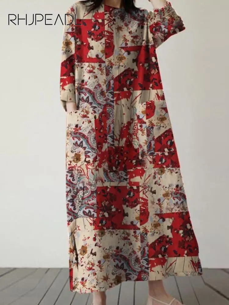 Autumn Vintage Print Long Dress Women Nine Points Sleeve O Neck Oversize Maxi Dresses 2023 Casual Loose Woman Dress S-5XL
Autumn Vintage Print Long Dress Women Nine Points Sleeve O Neck Oversize Maxi Dresses 2023 Casual Loose Woman Dress S-5XL