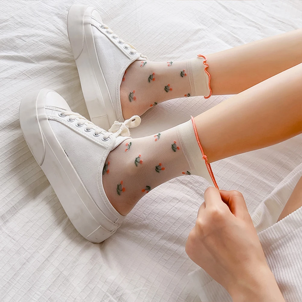 Fruit Flower Glass Stockings Invisible Socks Crew Socks Breathable Socks Sports Socks Ultra-thin Transparent Crystal Silk Socks
Fruit Flower Glass Stockings Invisible Socks Crew Socks Breathable Socks Sports Socks Ultra-thin Transparent Crystal Silk Socks