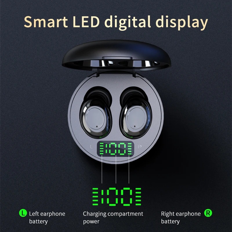 Wireless Earbuds LED Display Headphones Original Bluetooth In-ear Headset IPX5 Sports Warterproof Earphones 400mAh Chartging Box
Wireless Earbuds LED Display Headphones Original Bluetooth In-ear Headset IPX5 Sports Warterproof Earphones 400mAh Chartging Box