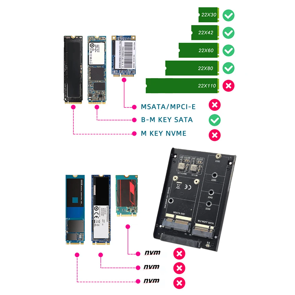 M.2 NGFF+mSATA To SATA 3.0 Adapter Card M SATA+M.2 Key B SSD Adapter with Enclosure Socket Solid State Drive Adapter
M.2 NGFF+mSATA To SATA 3.0 Adapter Card M SATA+M.2 Key B SSD Adapter with Enclosure Socket Solid State Drive Adapter