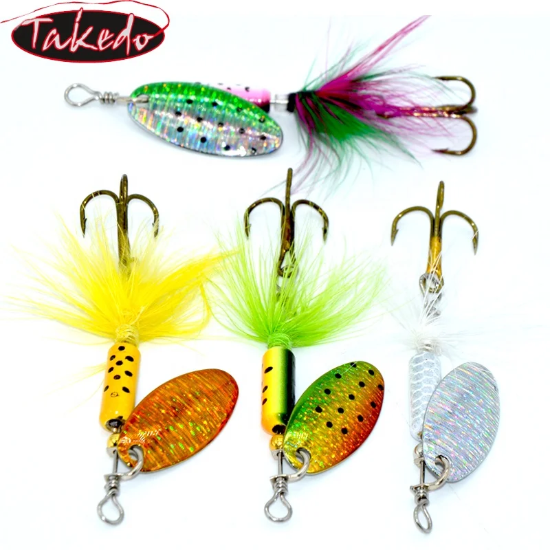 TAKEDO HG17 65mm 4g Artificial Bait Metal Rotating Sequins Spoon Spinner Lure With Feather Treble Hook
TAKEDO HG17 65mm 4g Artificial Bait Metal Rotating Sequins Spoon Spinner Lure With Feather Treble Hook