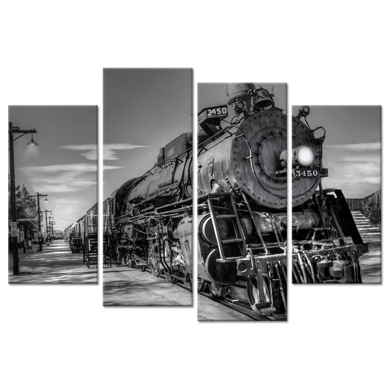 4 Pieces Steam Train Wall Art Poster Black and White Scenery Print Canvas Art Modern Style Picture Living Room Home Decor
4 Pieces Steam Train Wall Art Poster Black and White Scenery Print Canvas Art Modern Style Picture Living Room Home Decor