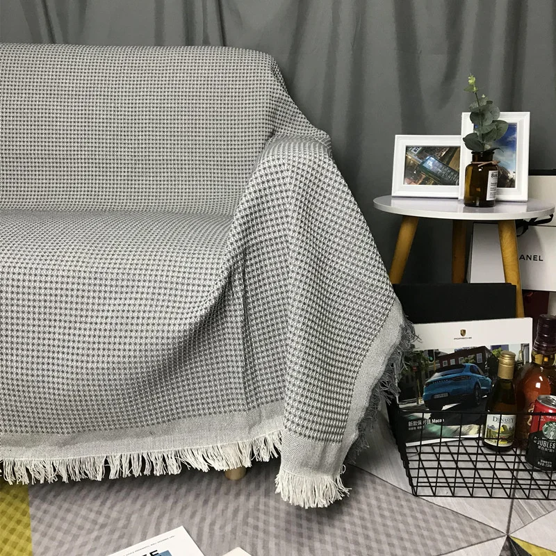 European And American Simple Style Cotton Thread Couch Cover 2 Seater Sofa Cover Full Cover Non-slip Sofa Towel 
European And American Simple Style Cotton Thread Couch Cover 2 Seater Sofa Cover Full Cover Non-slip Sofa Towel