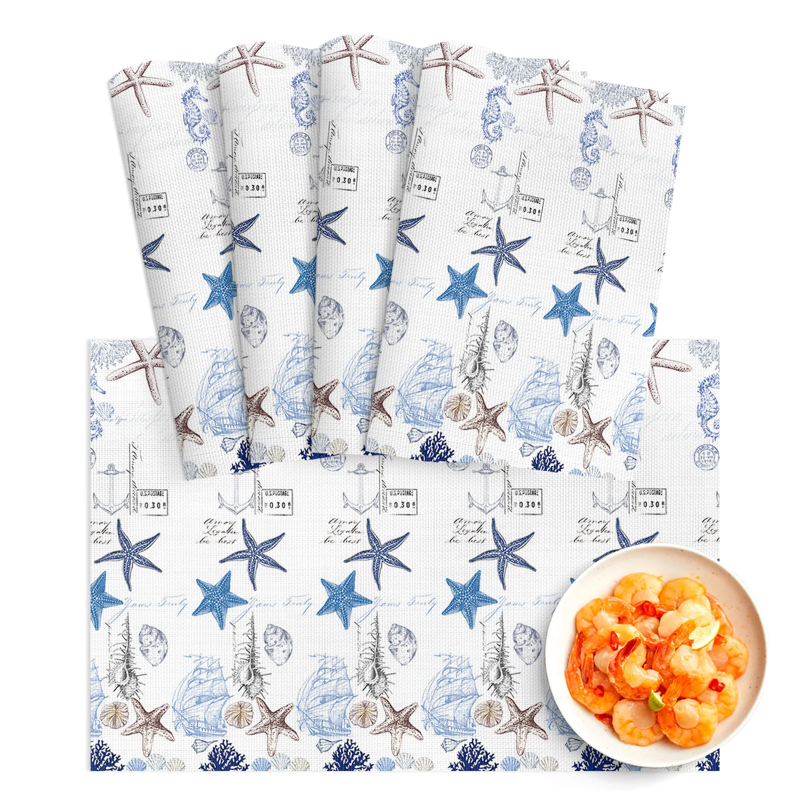 4/6Pcs PVC Placemats Marine Texture Seashells Starfish Seahorse Dining Disc Pads Bowl Coasters Plate Bar Kitchen Table Mats
4/6Pcs PVC Placemats Marine Texture Seashells Starfish Seahorse Dining Disc Pads Bowl Coasters Plate Bar Kitchen Table Mats