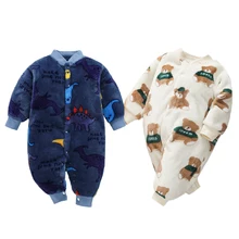 Spring Newborn Baby Clothes Cute Infant Jacket for Baby Jumpsuit for Boys Soft Flannel Bebe Romper Baby Clothes 0-9 Months