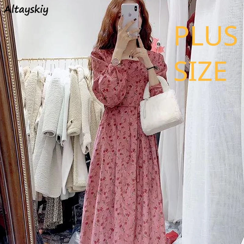 Mid-calf Length Dresses Women Floral O-neck Lantern Sleeves Sash High Waist Sweet Korean Style Elegant Spring Popular Hot Sale
Mid-calf Length Dresses Women Floral O-neck Lantern Sleeves Sash High Waist Sweet Korean Style Elegant Spring Popular Hot Sale