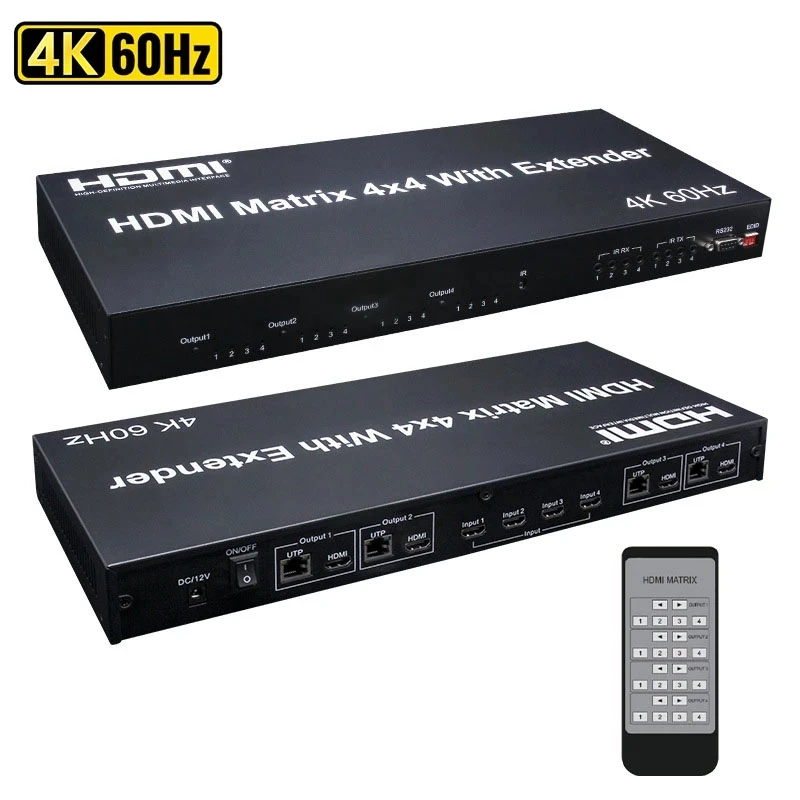 Матрица 4K 60 Гц 4x4 HDMI 2,0 4x4 HDMI матрица с удлинителем через Cat5e Cat6 Ethernet-кабель коммутатор сплиттер 4 8 каналов дисплей
Матрица 4K 60 Гц 4x4 HDMI 2,0 4x4 HDMI матрица с удлинителем через Cat5e Cat6 Ethernet-кабель коммутатор сплиттер 4 8 каналов дисплей