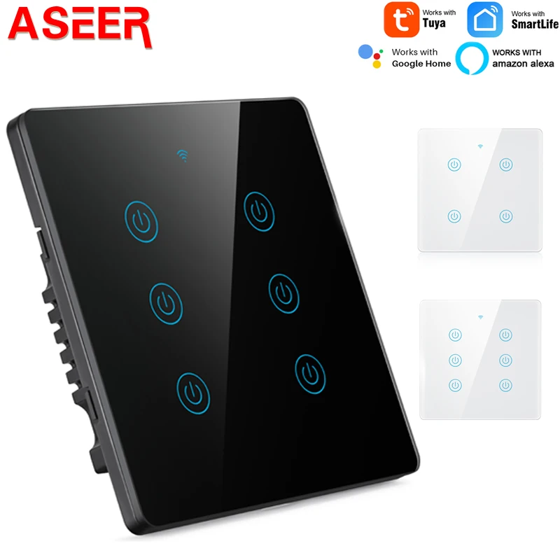 Смарт-переключатель ASEER Tuya WiFi, Бразилия, 4x4 сенсорная панель, 4/6 банды, светильник переключатель, AC 110-240 В, управление приложением, работа с Alexa,Google Home
Смарт-переключатель ASEER Tuya WiFi, Бразилия, 4x4 сенсорная панель, 4/6 банды, светильник переключатель, AC 110-240 В, управление приложением, работа с Alexa,Google Home