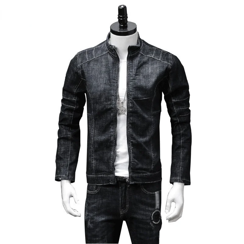 Motorcycle Denim Jacket, Mock Neck, Zipper, Curved Cut, Rider in Distress, New Collection
Motorcycle Denim Jacket, Mock Neck, Zipper, Curved Cut, Rider in Distress, New Collection