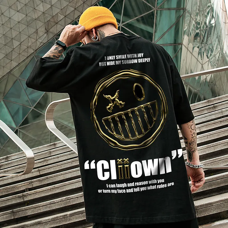 New short sleeve men fashion national fashion fat men's fashion brand smiling face T-shirt loose trend large half sleeve summer
New short sleeve men fashion national fashion fat men's fashion brand smiling face T-shirt loose trend large half sleeve summer