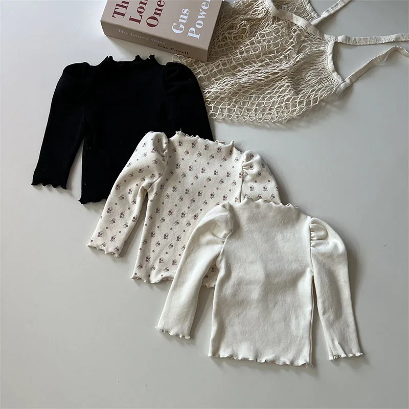 Autumn Winter Thicken Ruffle Girl Baby Solid Puff Sleeves Bottoming Shirt Children Flower Print T-shirt Kid Cotton Casual Tops
Autumn Winter Thicken Ruffle Girl Baby Solid Puff Sleeves Bottoming Shirt Children Flower Print T-shirt Kid Cotton Casual Tops