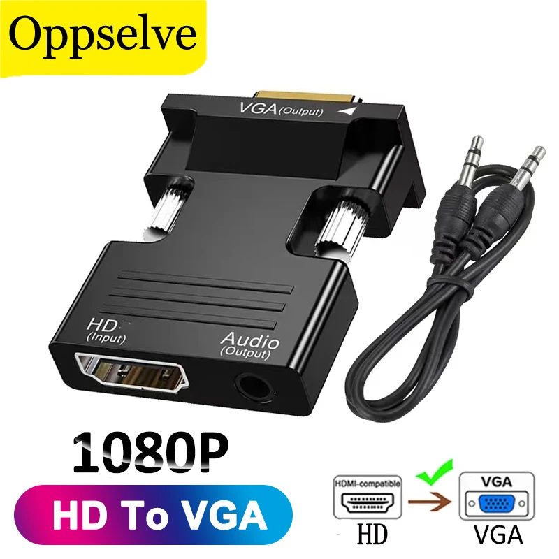 HDMI-compatible to VGA Adapter Female To Male Converter 1080P Video Output 3.5mm Audio Cable For Tablet Laptop Projector PC TV
HDMI-compatible to VGA Adapter Female To Male Converter 1080P Video Output 3.5mm Audio Cable For Tablet Laptop Projector PC TV