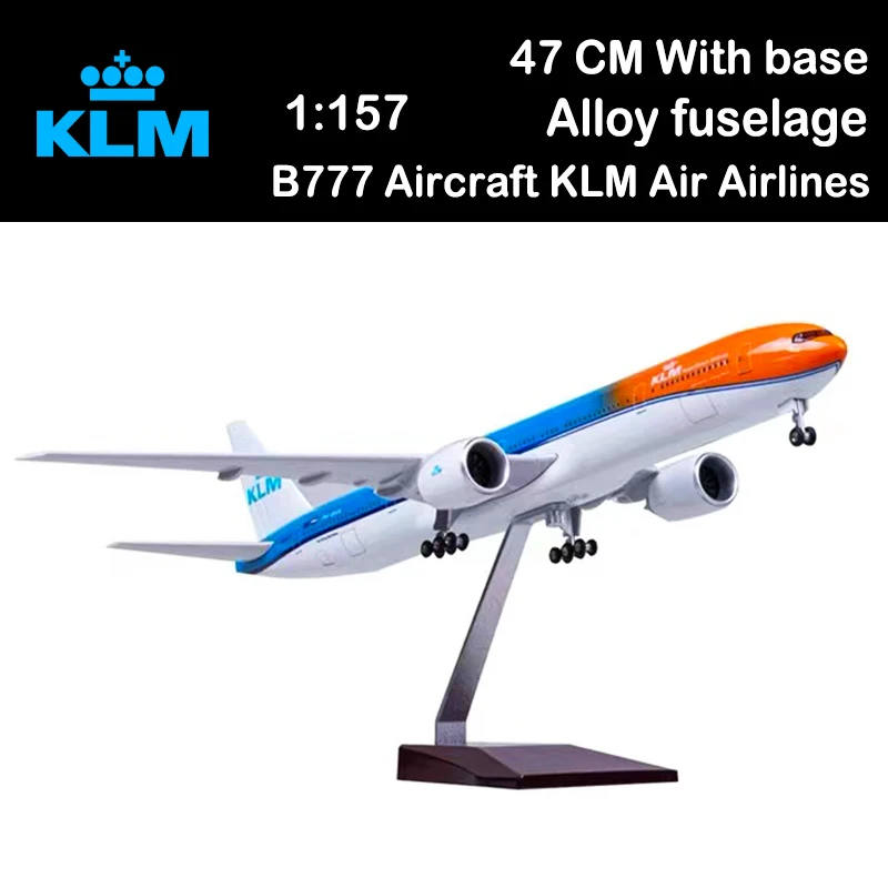 47CM 1/157 Scale B777 Aircraft KLM Air Airlines Model with Light and Wheel Landing Gear Diecast Plastic Resin Plane Ariliner Toy
47CM 1/157 Scale B777 Aircraft KLM Air Airlines Model with Light and Wheel Landing Gear Diecast Plastic Resin Plane Ariliner Toy