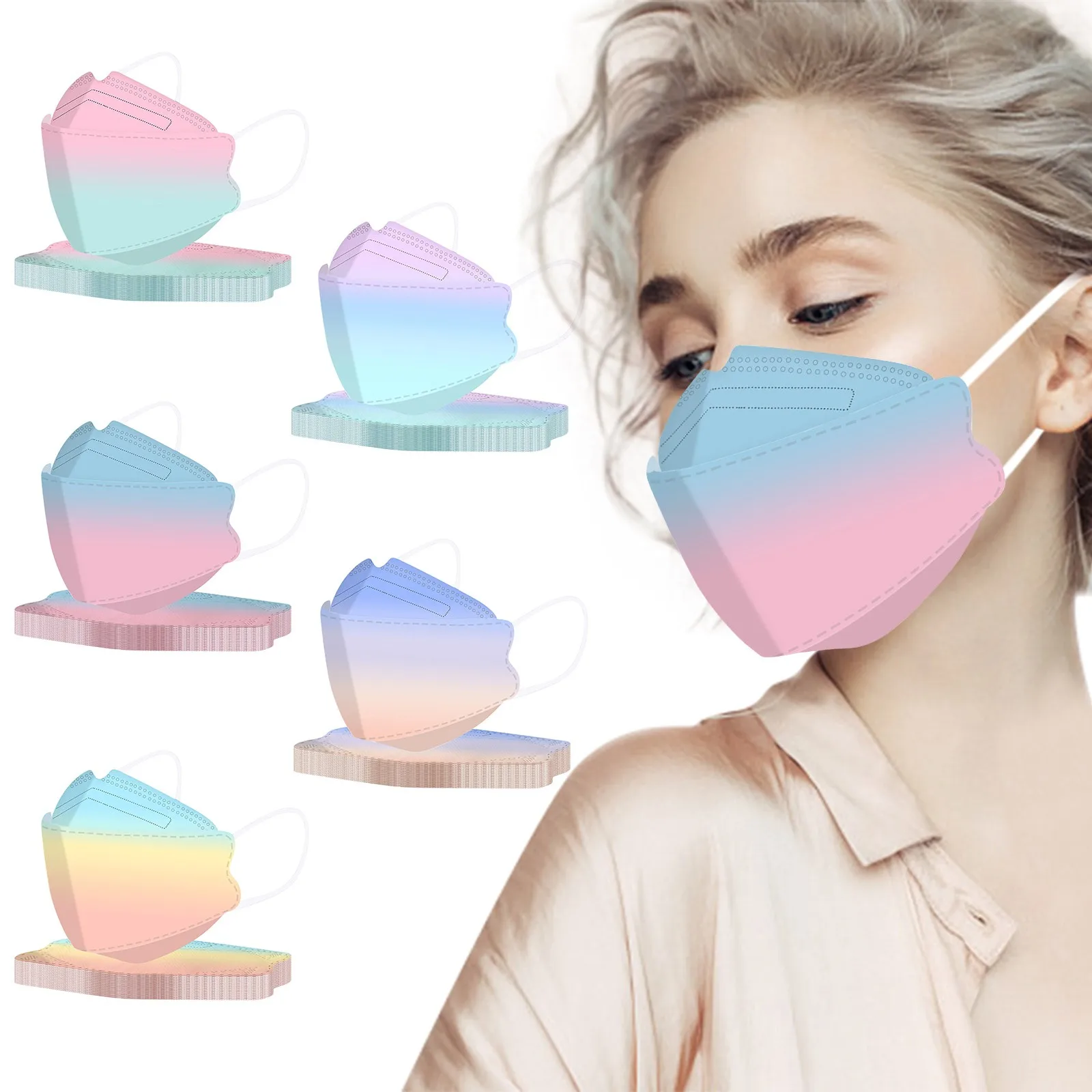 10PC Adult Gradient Prints Disposable Masks Men Women 4 Layer 3D Breathable Protective Mask Party Decoration Facemask Masques
10PC Adult Gradient Prints Disposable Masks Men Women 4 Layer 3D Breathable Protective Mask Party Decoration Facemask Masques