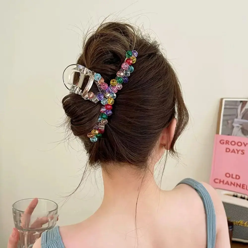 Korean Exquisite Colorful Crystal Handmade Beaded Hair Claw Clips Large shark Clip Hairpin Hair Accessories for Women
Korean Exquisite Colorful Crystal Handmade Beaded Hair Claw Clips Large shark Clip Hairpin Hair Accessories for Women