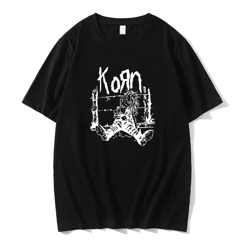 

Rock Band Korn Graphic T-shirt Unisex Hip Hop Streetwear Man Vintage Tshirt Men Pure Cotton T Shirts Branded Couples Clothing