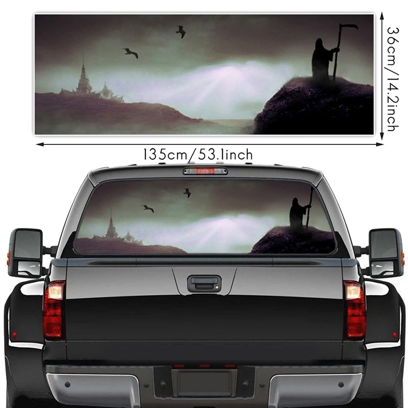 Grim Reaper Darkness for Truck Jeep Suv Pickup 3D Rear Windshield Decal Sticker Decor Rear Window Poster 53.1X14.2 Inch
Grim Reaper Darkness for Truck Jeep Suv Pickup 3D Rear Windshield Decal Sticker Decor Rear Window Poster 53.1X14.2 Inch