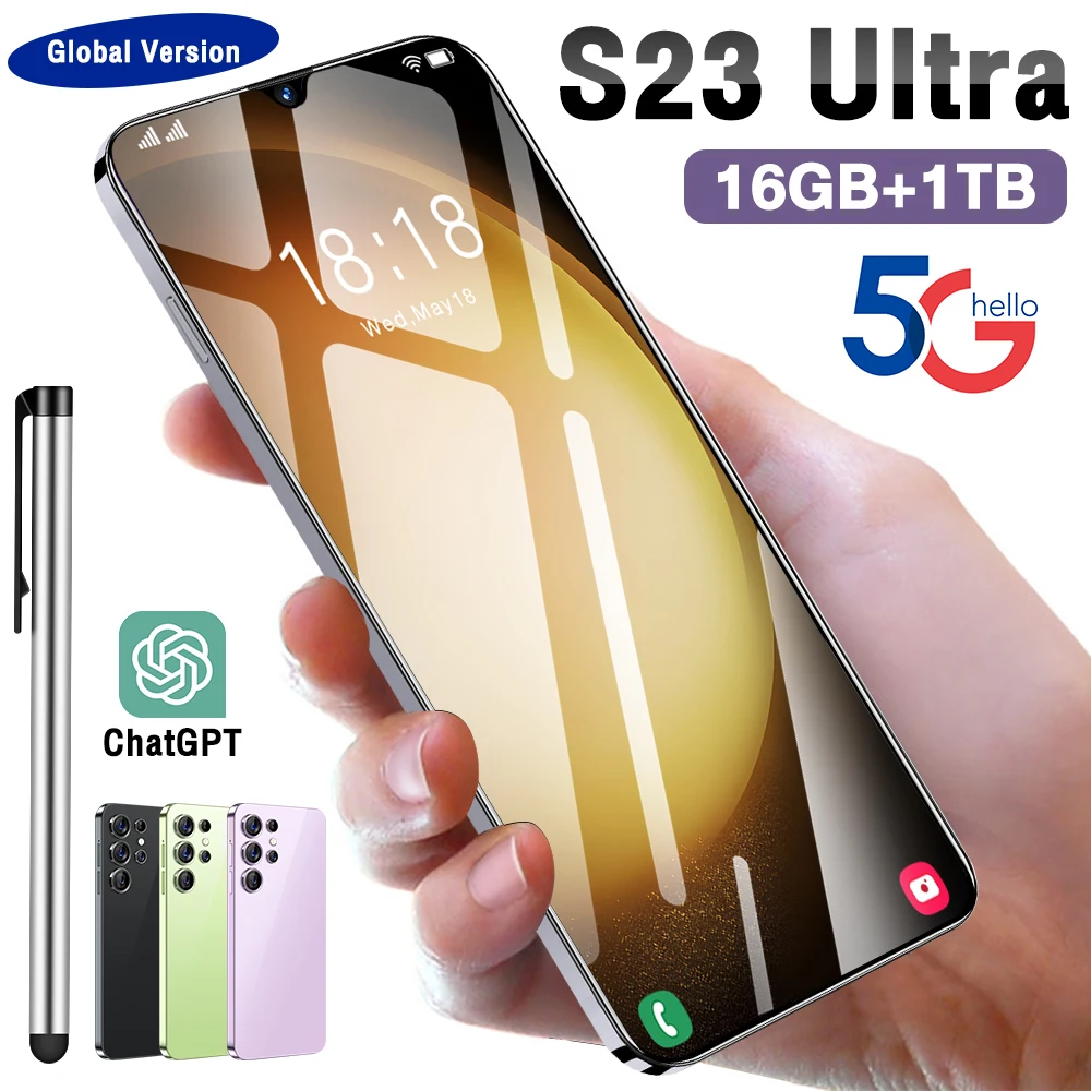 S23 Ultra 7.3 Inch HD 2023 Brand New 16+1TB Full Screen Global Version Unlocked android Smart Cell Phone 5G Mobile Phones
S23 Ultra 7.3 Inch HD 2023 Brand New 16+1TB Full Screen Global Version Unlocked android Smart Cell Phone 5G Mobile Phones