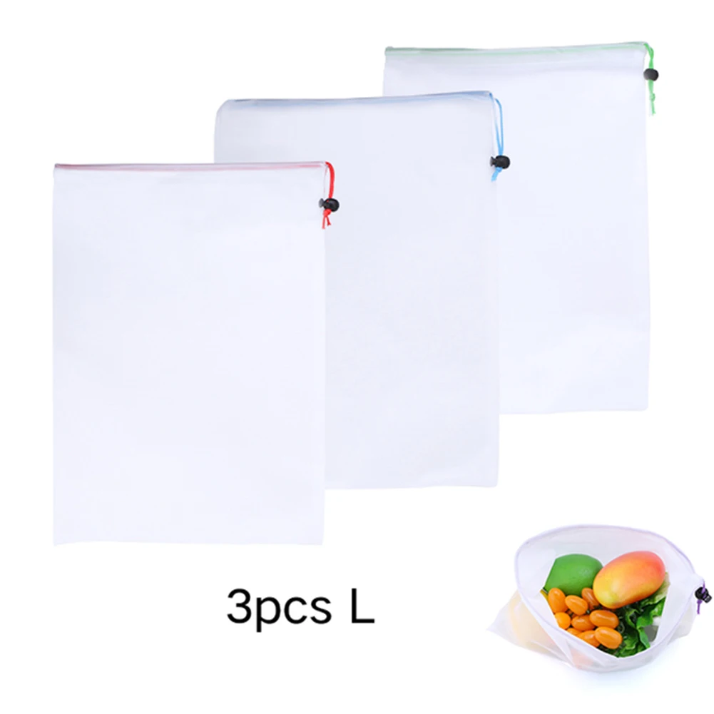 3PCS Reusable Fruit Vegetable Bags Net Bag Produce Washable Mesh Bags With Drawstring Kitchen Storage Bags Toys Sundries
3PCS Reusable Fruit Vegetable Bags Net Bag Produce Washable Mesh Bags With Drawstring Kitchen Storage Bags Toys Sundries