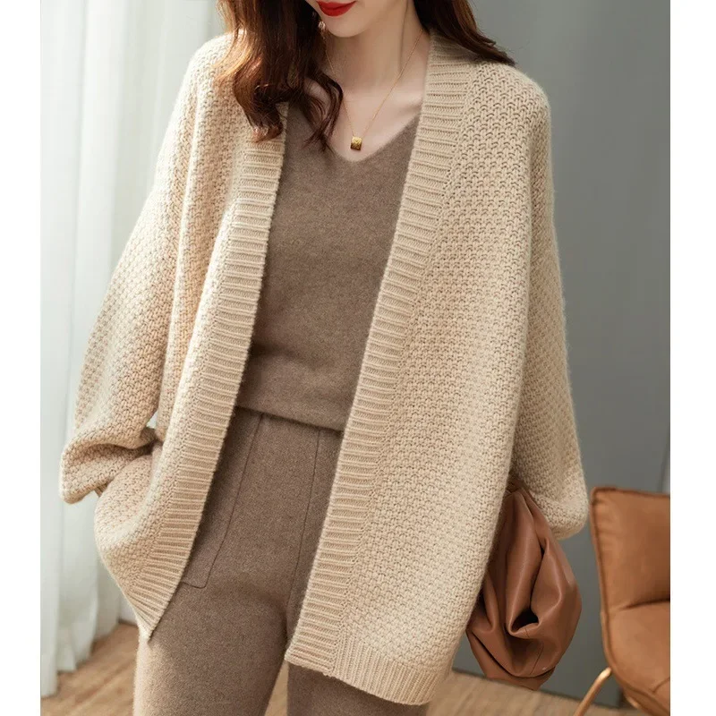 Japanese Simple Knitting Cardigan Women 2023 Autumn Winter New Loose Solid Color Sweater Women's Coat Jacket
Japanese Simple Knitting Cardigan Women 2023 Autumn Winter New Loose Solid Color Sweater Women's Coat Jacket