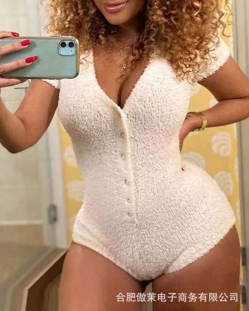 Women's Beige Solid Color Home Jumpsuit 2022 Spring Summer New Short Sleeve Single Breasted Jumpsuits
Women's Beige Solid Color Home Jumpsuit 2022 Spring Summer New Short Sleeve Single Breasted Jumpsuits