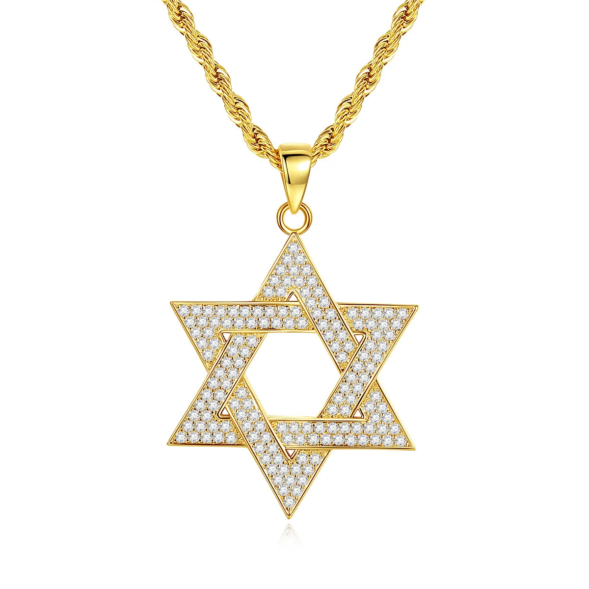 Hip-Hop Hexagonal Star Diamond-Encrusted Pendant Men and Women Sweater Chain Choker Golden Fashion Jewelry Necklace
Hip-Hop Hexagonal Star Diamond-Encrusted Pendant Men and Women Sweater Chain Choker Golden Fashion Jewelry Necklace