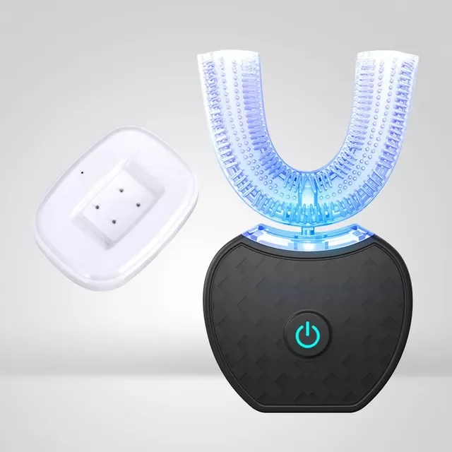 360 Degrees Automatic Sonic Electric Toothbrush U Type 4 Modes Tooth Brush USB Charging Tooth Whitening Blue Light
360 Degrees Automatic Sonic Electric Toothbrush U Type 4 Modes Tooth Brush USB Charging Tooth Whitening Blue Light