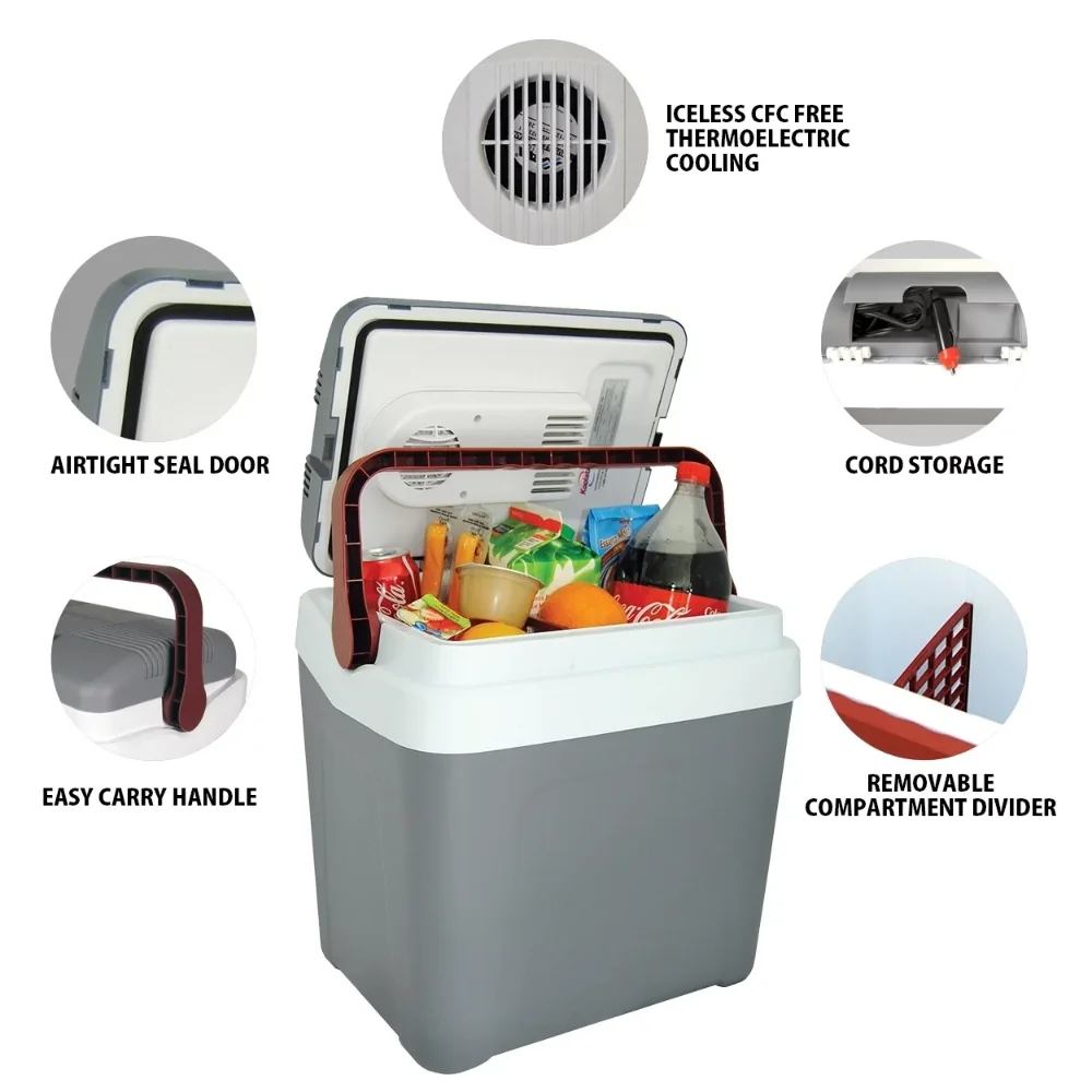 P25 Iceless Electric Cooler 12V 24L / 26 Qt Portable Ice Chest Fridge Grey And Red
P25 Iceless Electric Cooler 12V 24L / 26 Qt Portable Ice Chest Fridge Grey And Red