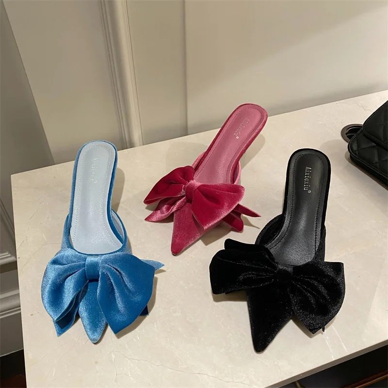 2022 Butterfly-knot Women Sandals High Heels Slippers Sandals Pointed Toe Baotou Slides Party Sexy Sandalias Large Size 35~42
2022 Butterfly-knot Women Sandals High Heels Slippers Sandals Pointed Toe Baotou Slides Party Sexy Sandalias Large Size 35~42