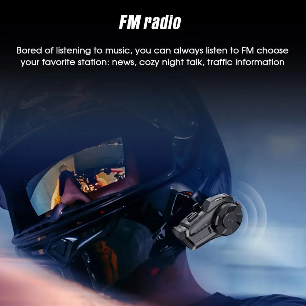 2 Rider 800M Bluetooth 5.0 Intercom Motorcycle Helmet FM Wireless Waterproof Pairing Radio Alking Universal Interphone Head D2H8
2 Rider 800M Bluetooth 5.0 Intercom Motorcycle Helmet FM Wireless Waterproof Pairing Radio Alking Universal Interphone Head D2H8