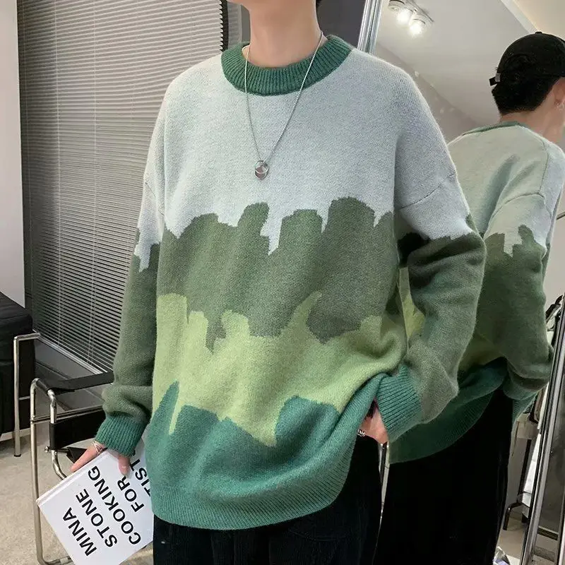 ZCSMLL Spring Autumn Trend Crewneck Sweater Men's Korean Loose Sweater Clothes Hong Kong Fashion Boys Knit Sweater Jacket
ZCSMLL Spring Autumn Trend Crewneck Sweater Men's Korean Loose Sweater Clothes Hong Kong Fashion Boys Knit Sweater Jacket